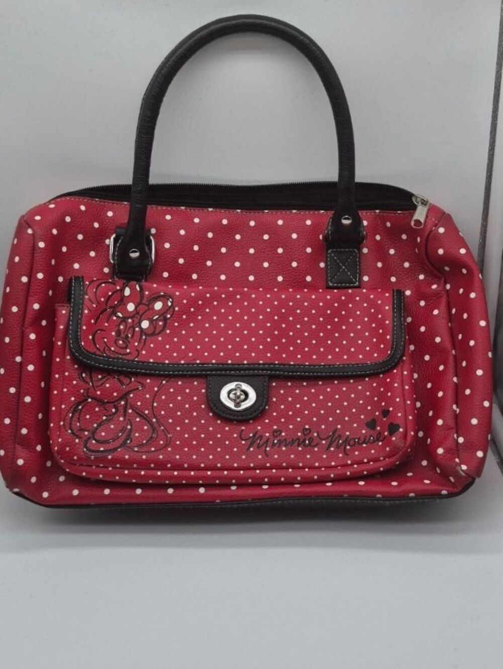 Disney Parks Minnie Mouse Red Polka Dot Satchel Handbag